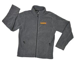 Dunkin Donuts Fleece Jacket Mens Small S Dark Gray Core 365 Full Zip Coat